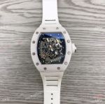 RM Factory Richard Mille RM055 White Ceramic Watch White Rubber Strap